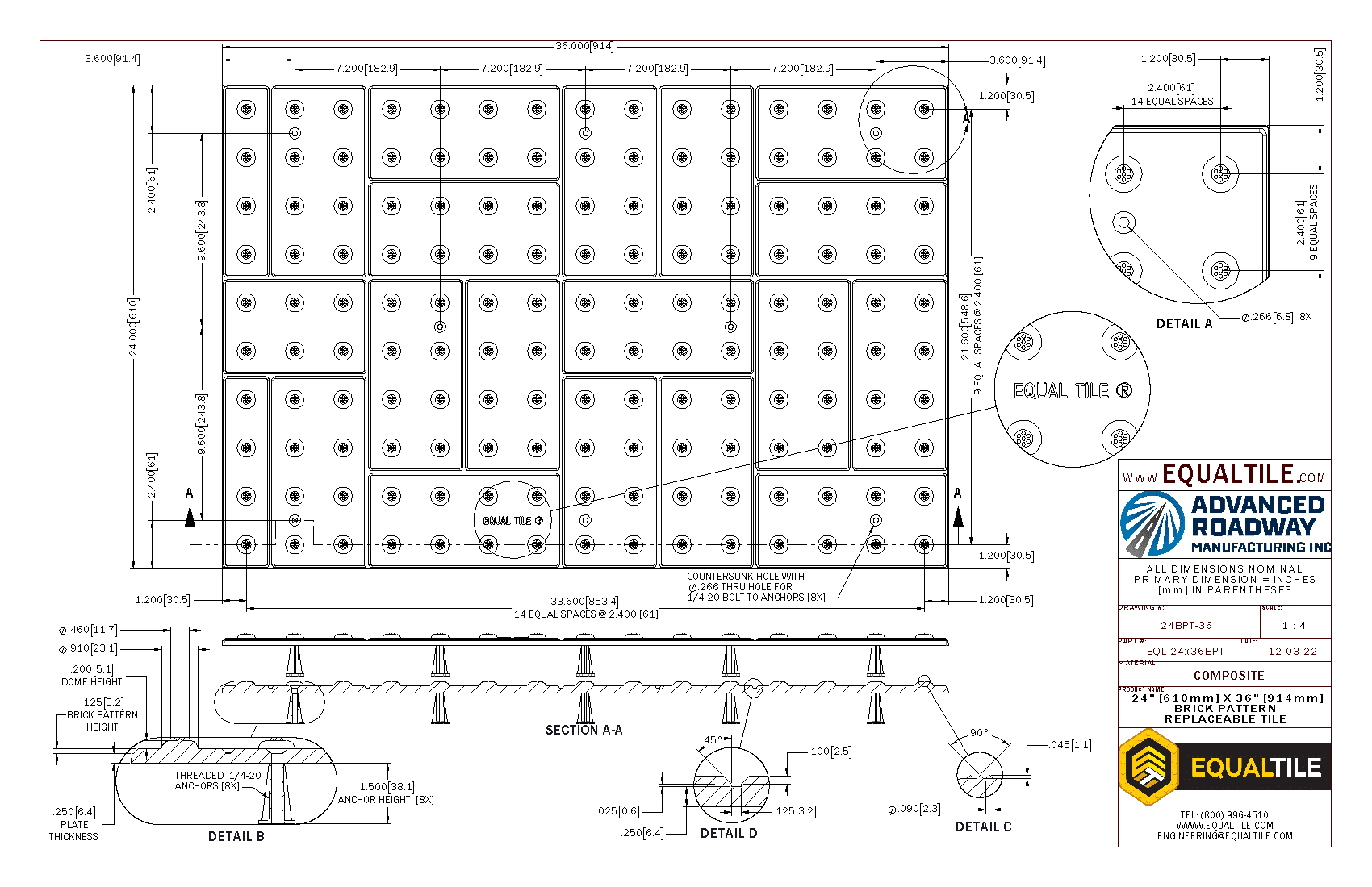 Brick Paver Tile 2X3